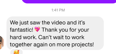 Client testimonial
